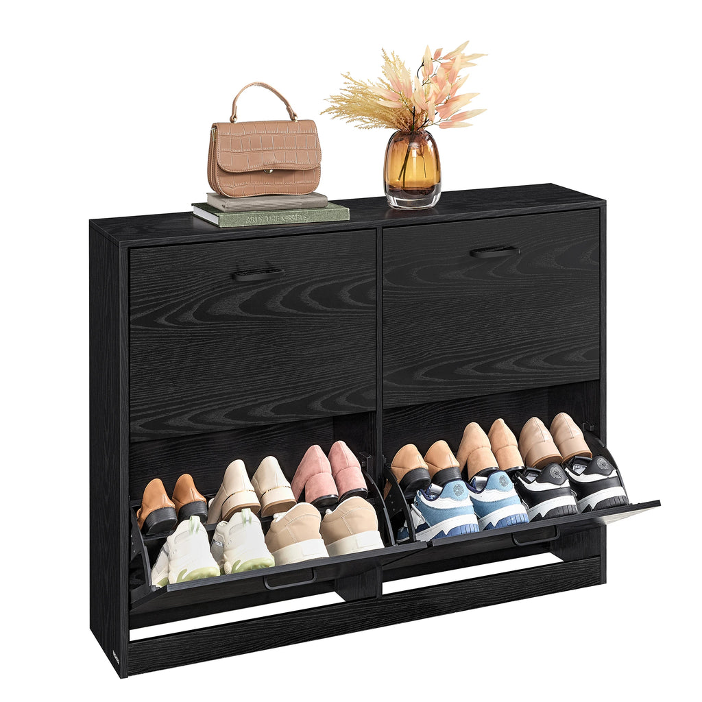 Shoe Cabinet 4 Flaps Shoe Tipper shoe rack Shoe storage Adjustable Partition Wall for 16-28 Pairs shoes Hallway