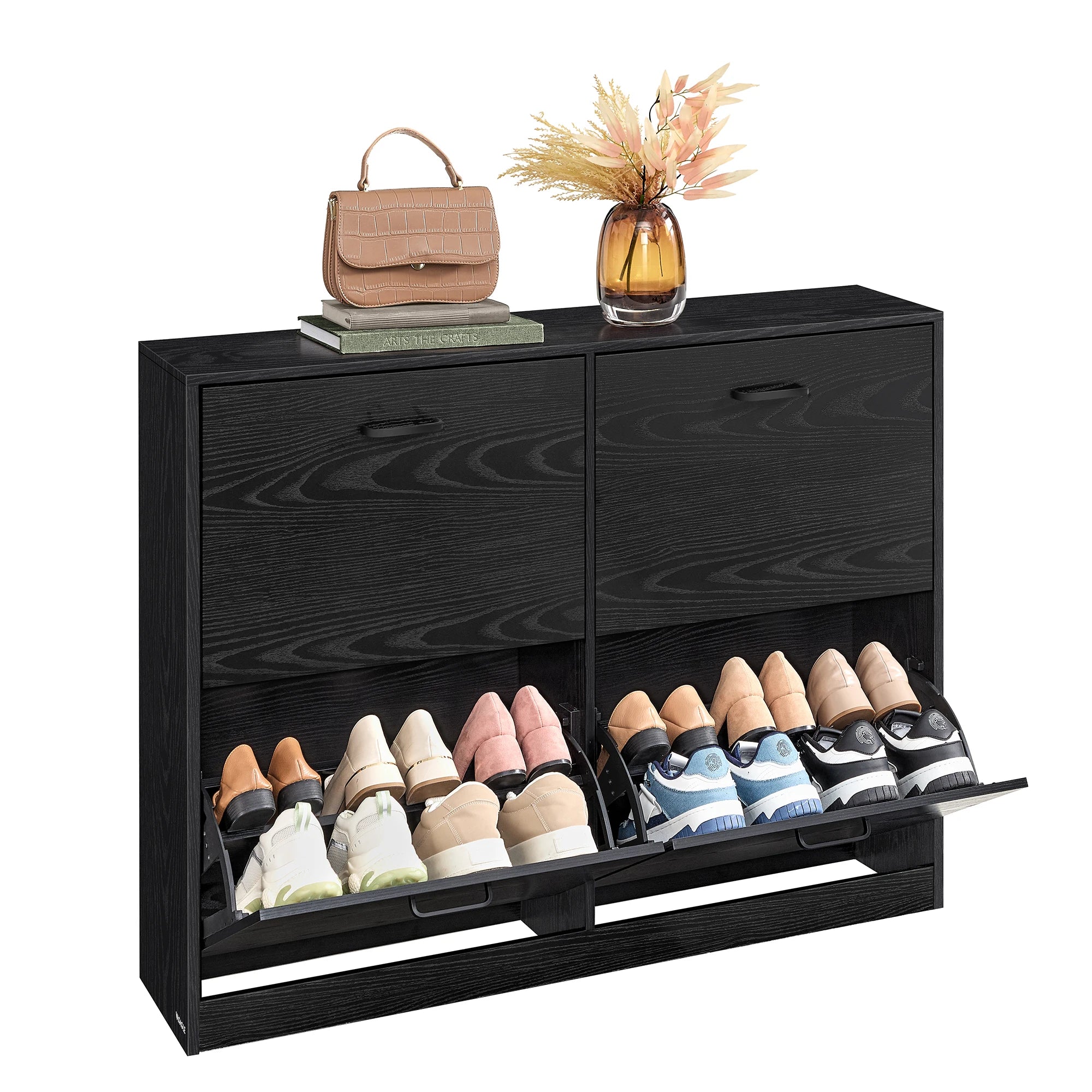 Shoe Cabinet 4 Flaps Shoe Tipper shoe rack Shoe storage Adjustable Partition Wall for 16-28 Pairs shoes Hallway