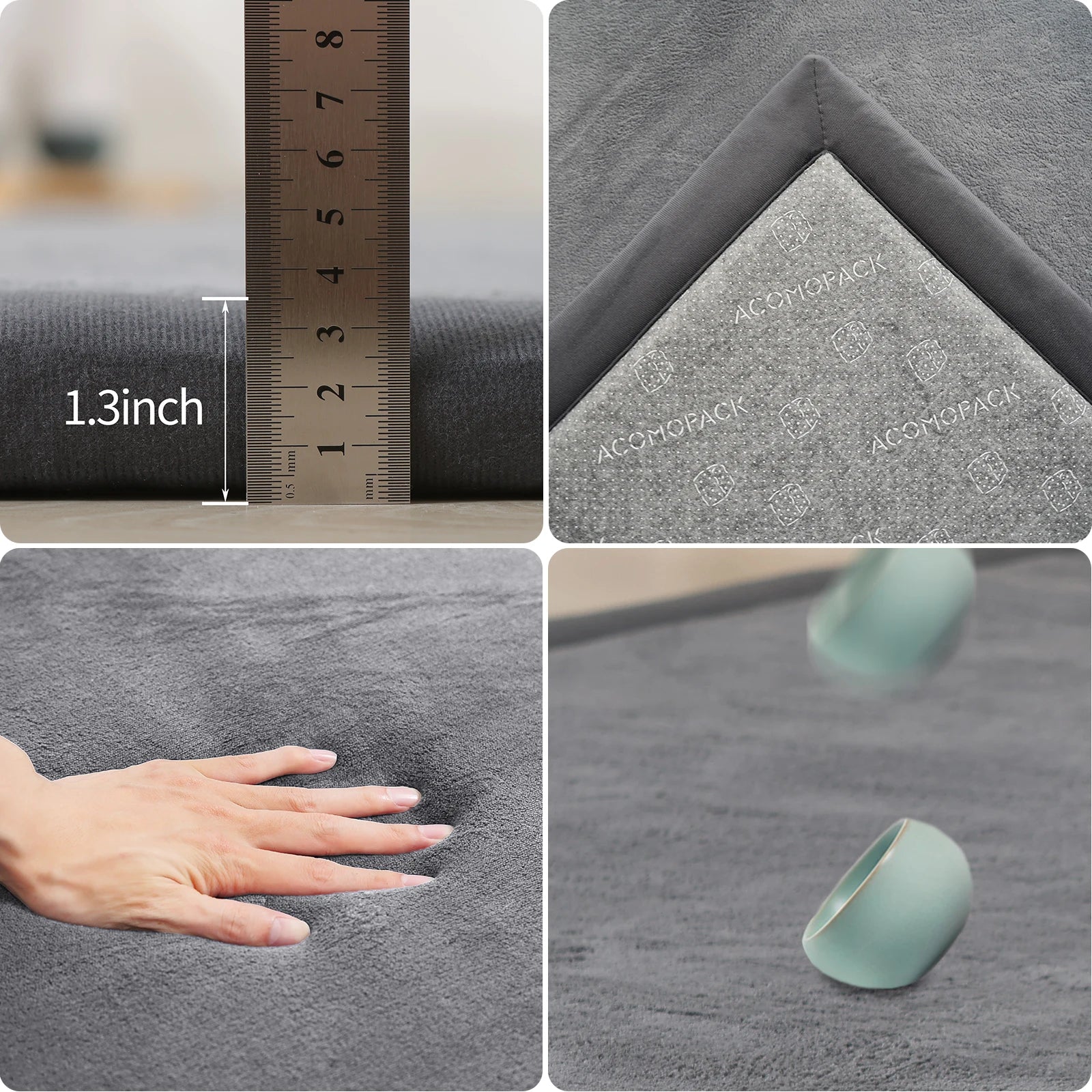 Large Coral Velvet Solid Carpet - Living Room, Bedroom & Sofa Floor Mat | AlluCanFind