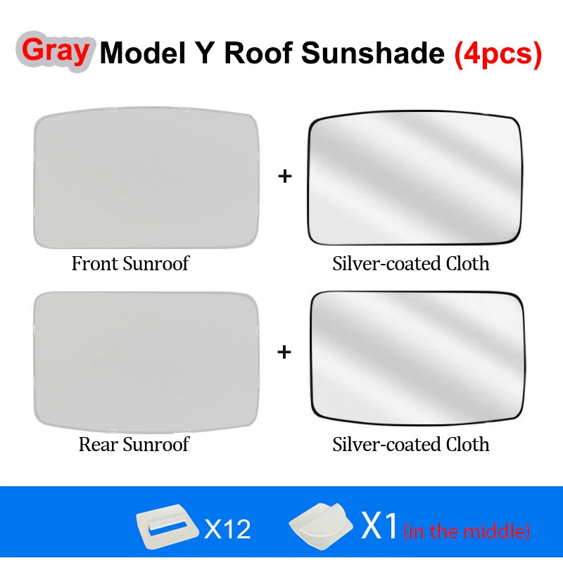 Privacy Full Cover Car Sunshade For Tesla Model Y 2024 Glass Roof Sun Shade Window Sunroof UV Shield Camping Travel Accessories