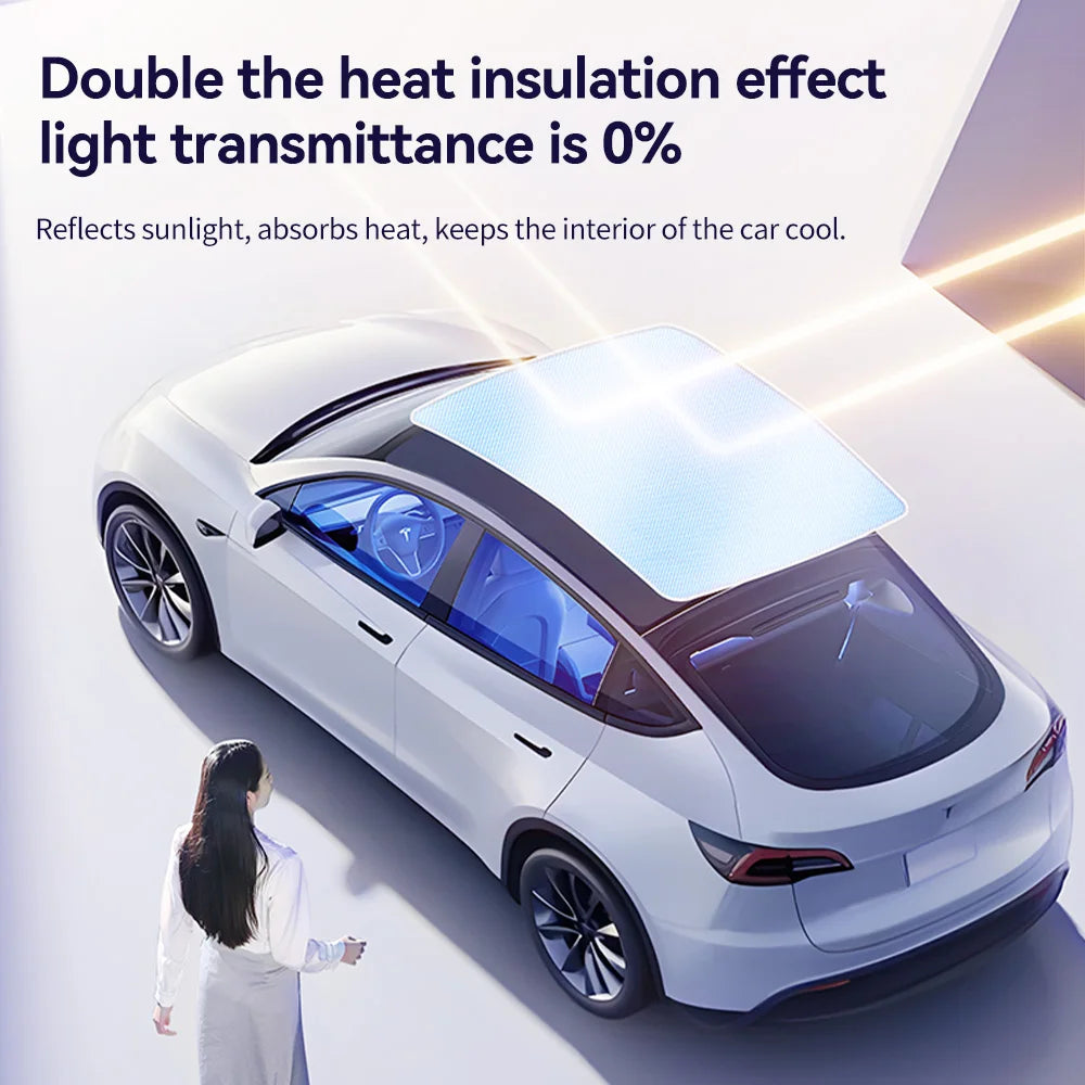 YZ For Tesla 2024 Highland Model 3 Model Y Starship Ice Frost Sun Shades Honeycomb Glass Screen Sunshade Front Rear Sunroof