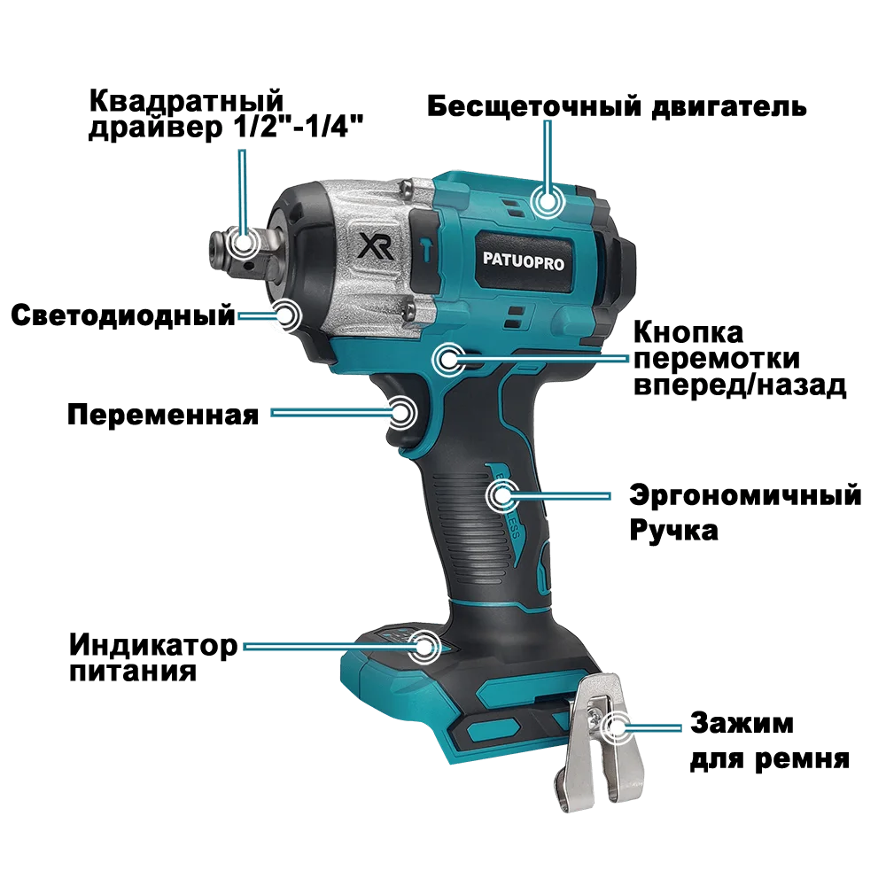500N.m Brushless Impact Wrench 1/2 Inch Cordless Rechargeable Electric Wrench Home Power Tool For Makita 18V Battery(No Battery）