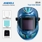 ANDELI Auto Darkening Welding Helmet Large Viewing True Color Solar Powered Welding Mask for TIG MIG ARC Grinding Welder