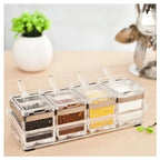 Kitchen Supplies Acrylic Seasoning Box Spice Jar Set Condiment Cruet Bottle Kitchen Organizer and Storage Container