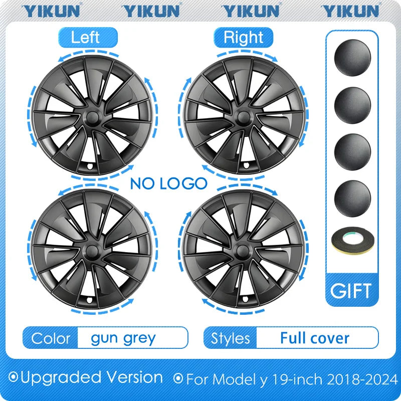 4PCS Hub Cap for Tesla Model Y 19 Inch New Car Wheel Cover Replacement Performance Automobile Full Rim Car Accessories 2018-2024