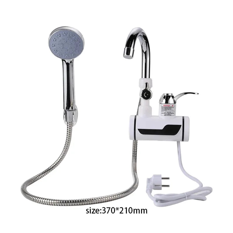 3000W EU Plug Instant Electric Water Heater Shower Digital Display 220V Kitchen Bathroom Tankless Hot Water Faucet Heater