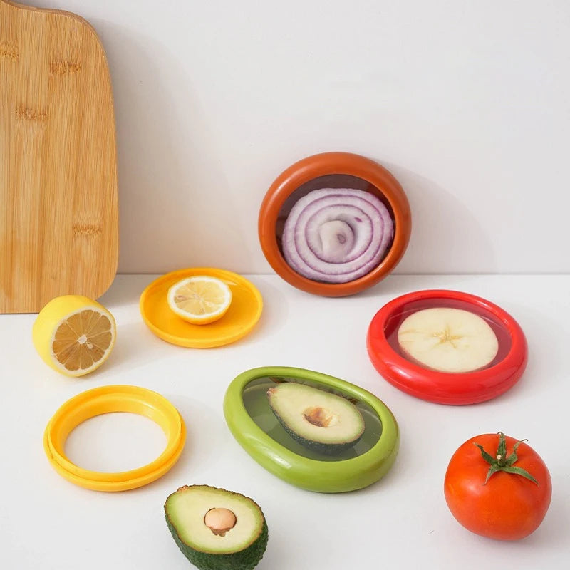 4Pcs Kitchen Storage Box Fruit Vegetable Container Fresh Box Avocado Tomato Lemon Onion Fresh-Keeping Crisper Kitchen Gadgets
