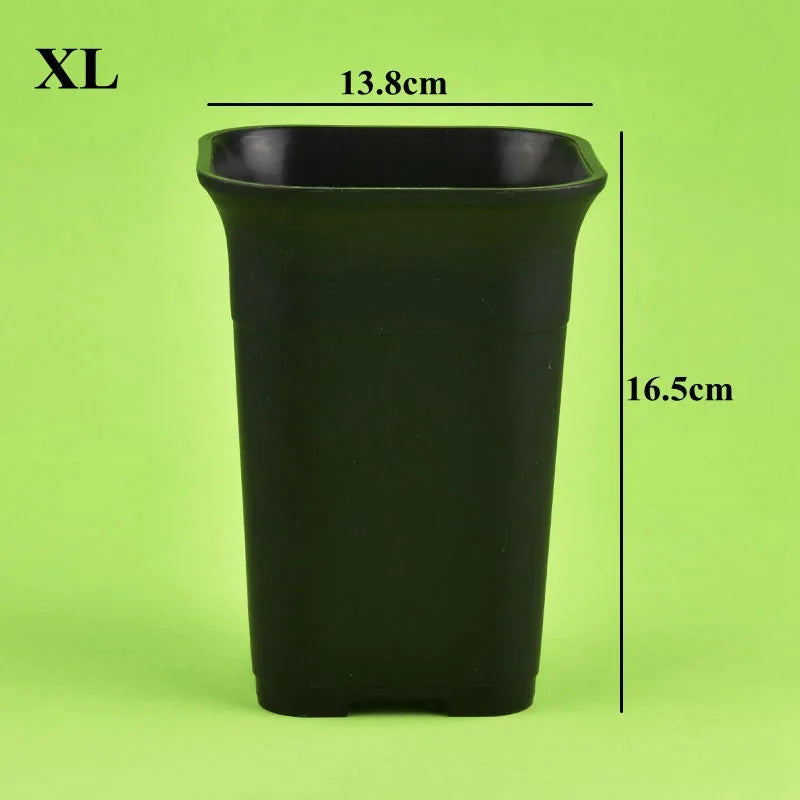 Black/White Thicken Square Succulent Flower Pots Cactus Plant Deep Type High Waist Vientiane Pot Nursery Flowerpot Garden Decor