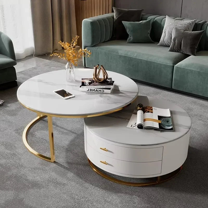 Design Nordic Coffee Tables Modern Storage Luxury Simple Aesthetic Coffee Tables Unique Marble Mesa Centro Living Room Furniture