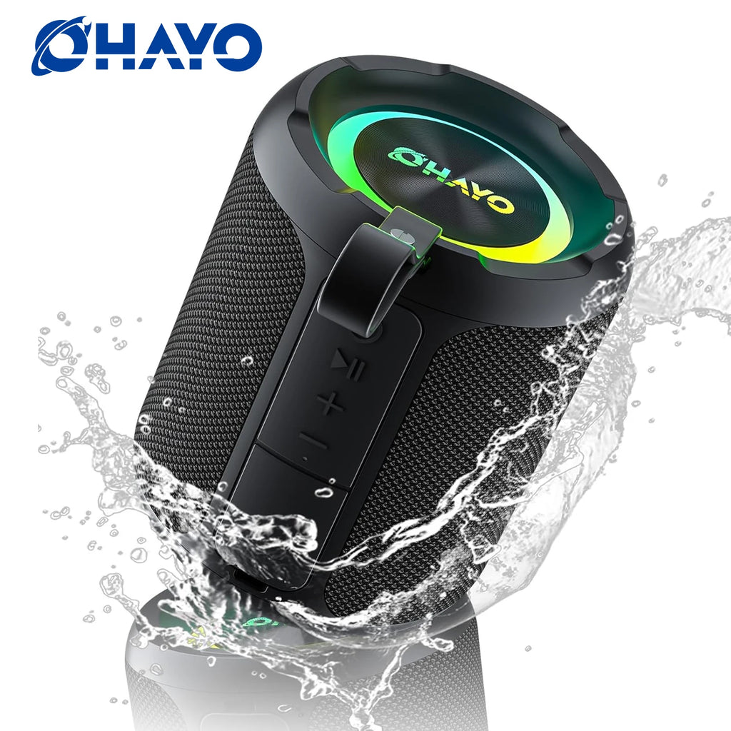 Ohayo X3 Portable Waterproof Bluetooth Speaker with Big Bass and 40W 360-Degree Sound,IP67 Waterproof Speaker,Support TF&AUX in