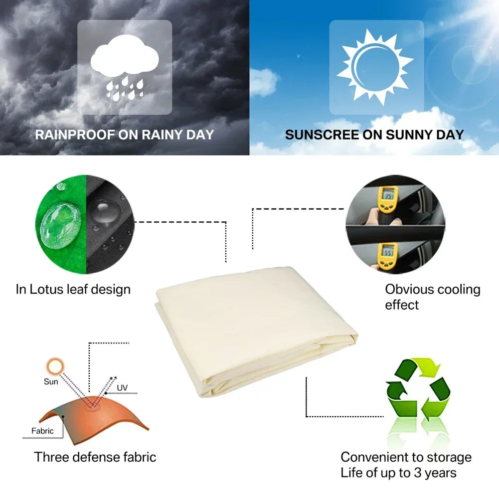 Beige Sun Shade Sail Rectangle Square Triangle Canopy Awning Cloth UV Block Heavy Duty Commercial Graden Outdoor Patio Tarp