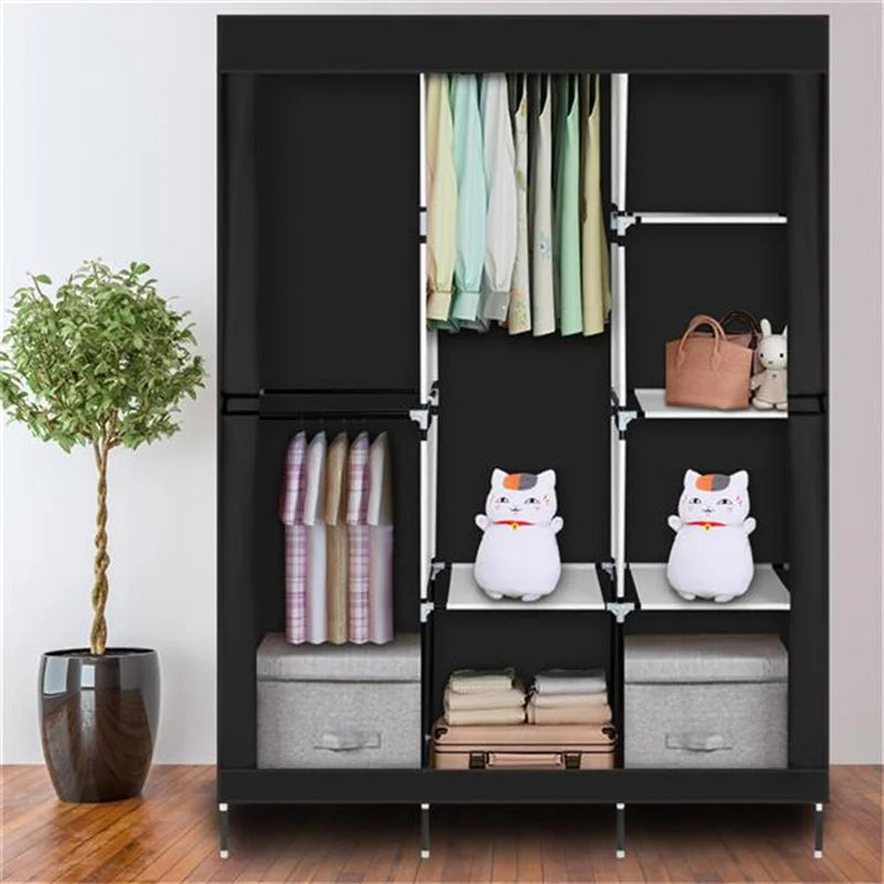 71" Portable Closet Wardrobe Clothes Rack Storage Organizer with Shelf