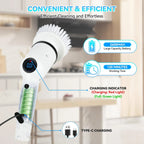 Electric Cleaning Brush 9-in-1 Wireless Handheld Household Kitchen Floor Bathroom Rotary Scrubber with 9 Head Cleaning Scrubber