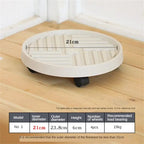 Flower Pot Stand Trays With Wheels Multifunctional Flower Disc Base Durable Movable Round Square Bonsai Plants Trays Home Decor
