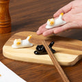 Ceramic Chopstick Holder Unique Siamese Mini Figurine Cute Tableware Rest Whimsical Utensil Holder For Kitchen Gift For Lovers