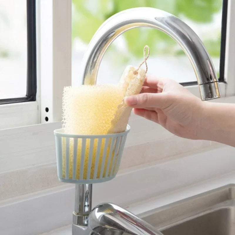 Kitchen Supplies - Plastic Drain Rack, Hanging Basket Racks, Spout Holder, Sponge Storage, Faucet Rack, Sink Shelf