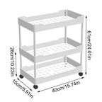 Storage Organizer With Wheels 3/4 Tier Organizer Utility Cart With Wheels Hollow Design Storage Shelves For Kitchen Work Area