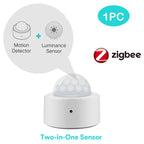 Tuya Zigbee 3.0 Mini PIR Motion Movement Human Body Detector with Brightness Luminance Sensor Lux Meter Home Security Alarm