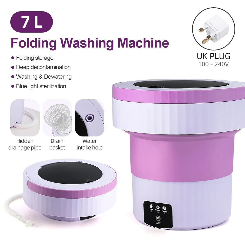 7L Small Folding Washing Machine Portable Washing Machine Automatic Mo