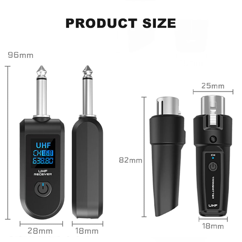 Professional Microphone Wireless Converter XLR Transmitter Receiver For Dynamic/Condenser Mic Guitar Audio Mixer PA System