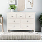 7 Drawer Dresser - Wooden Bedroom Dressers, Storage Drawers Cabinet for Bedroom, Living Room, Farmhouse Chest of Drawers, White