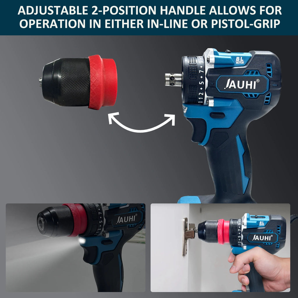 JAUHI 2in1 Brushless Electric Screwdriver 280N.m Multifunctional  Cordless Electric Screw Driver Drills for Makita 18V battery