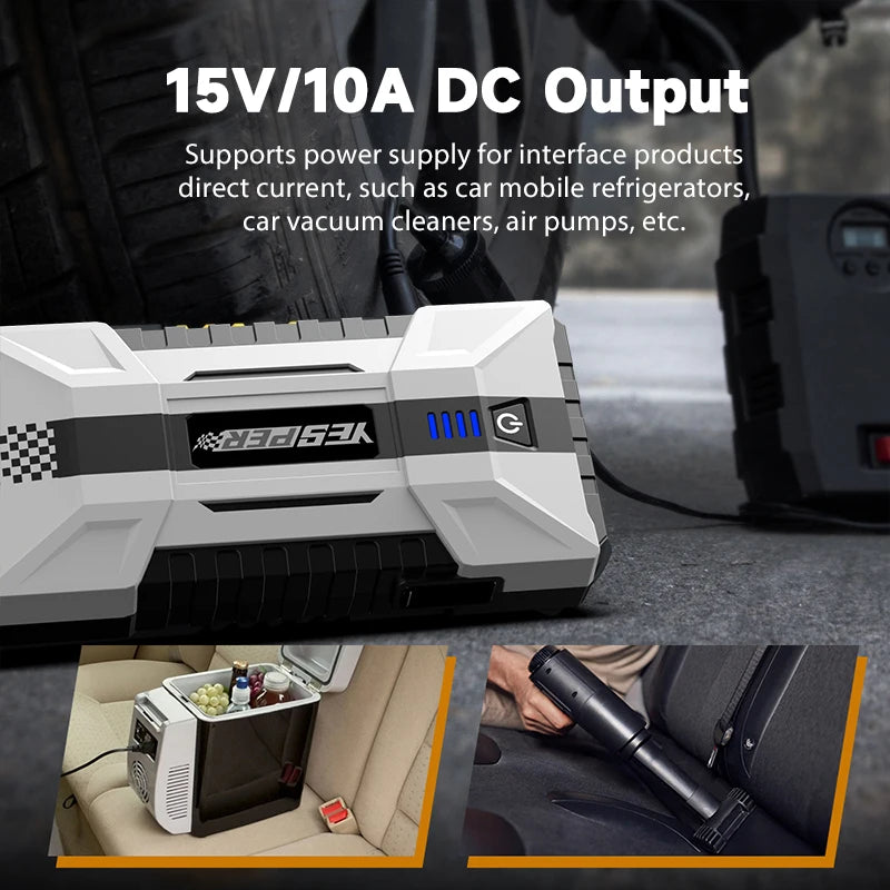 YESPER 1000A Car Jump Starter Power Bank 12000mAh Portable Battery Station For 8L/6L Car Emergency Booster Starting Device YJS15