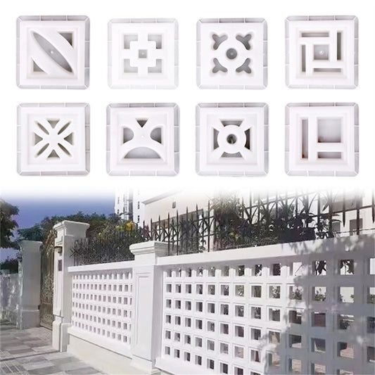 Cement Brick Mold Plastic Decorative Wall Window Mould Antique Garden Building Ornament Concrete Hollow Cement Brick Molding 1Pc