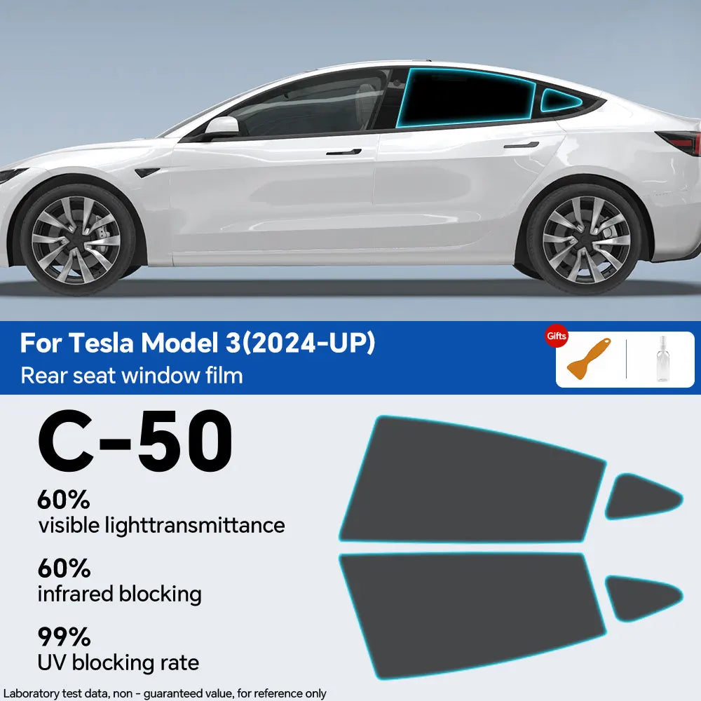 PFCC Pre-Cut Car Window Privacy Tint Film For Tesla Model 3 2024 Highland Auto Sticker Foils ceramic solar UV Protector films