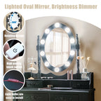 4 Drawers Vanity Table Dressing Table W/10 Dimmable Bulbs &Touch Switch Black