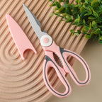 Kitchen Food Scissors Stainless Steel With Lid Chicken Fish Cut Vegetables Roast Broiler Bone Can Be Opened To Clip Walnuts Tool
