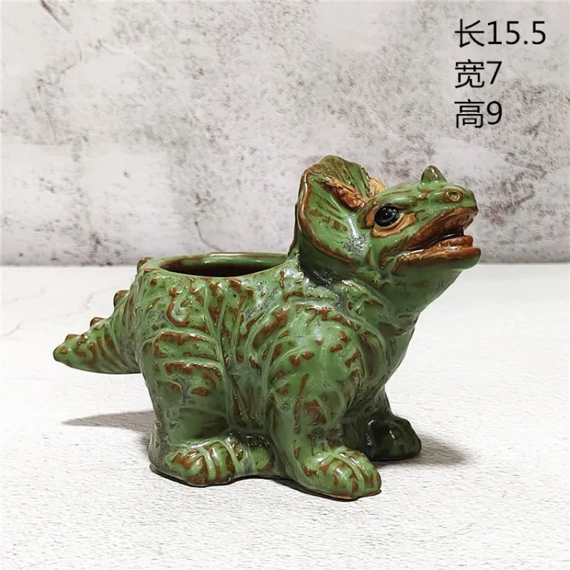 Creative Cartoon Cute Cartoon Dinosaur Flower Pot Container Ceramic Succulent Pot Flower Pot Plant Pots Home Decor