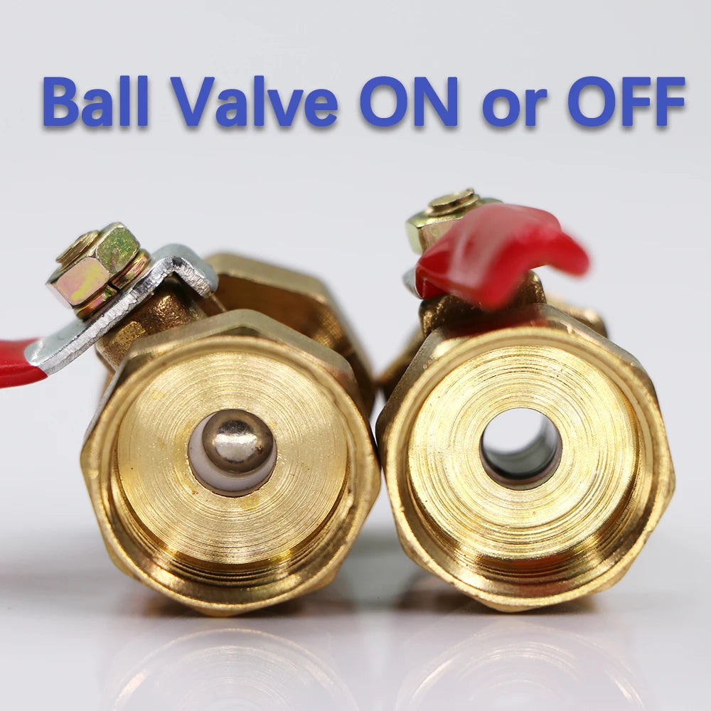 6-19mm Brass Pagoda Ball Valve Hose Adapter Water Tank Coupling Joint for Aquarium Fish Tank Garden Irrigation Tube Pipe Fitting