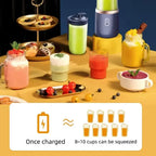 Portable Small Electric Juicer Blue/Pink Stainless Steel Blade Cup Juicer Fruit Automatic Smoothie Blender Kitchen Tool