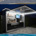 Customized Eco Friendly Mobile Outdoor Kitchen Multifunctional Steel Design Equipped Sink Refrigerator For Outdoor Park
