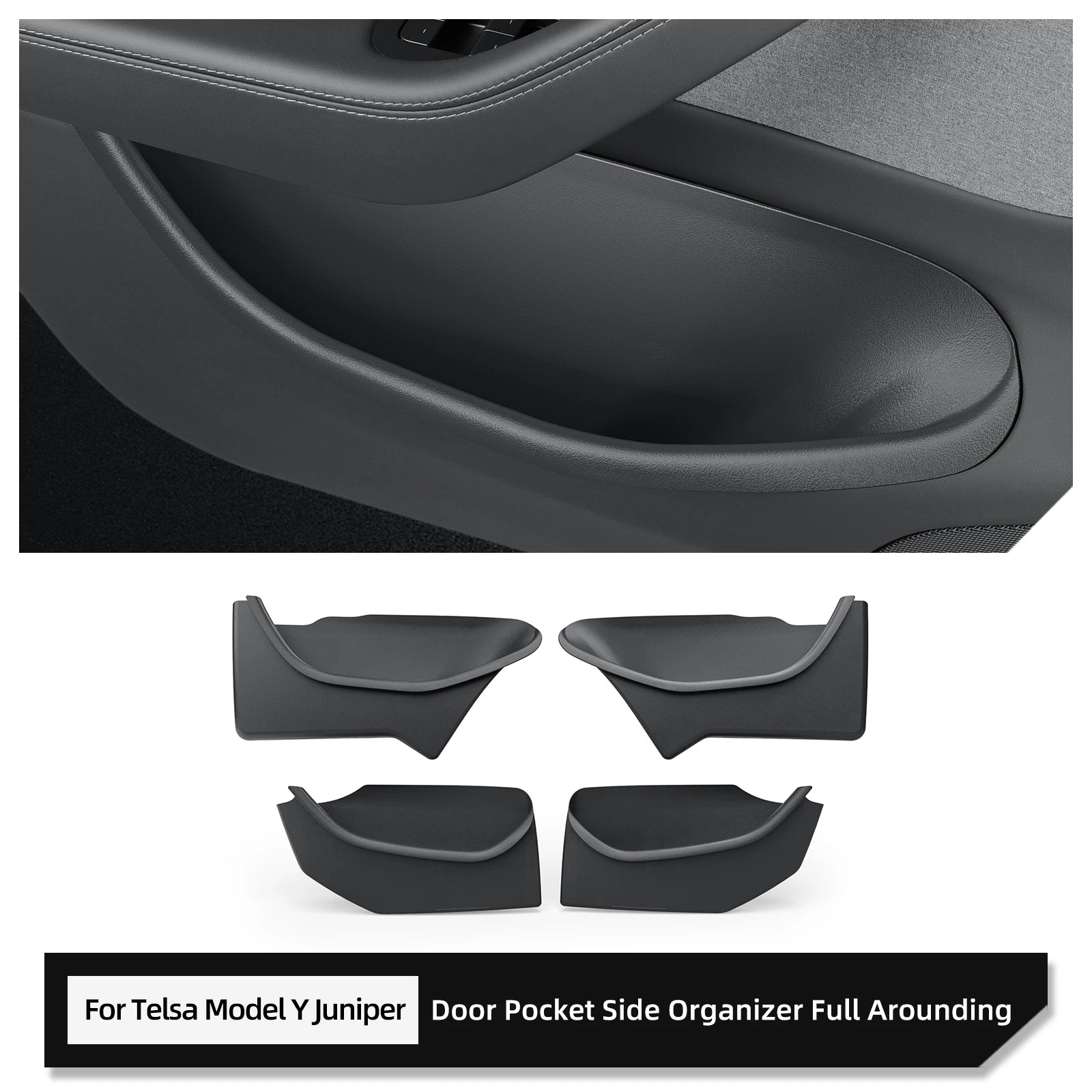 for Tesla Model Y Juniper/Launch 2025 Car Side Door Handle Storage Box Gate Slot Anti Dirty Storage Tidying Tray Accessories