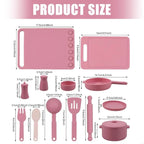 Kids Pretend Play Kitchen Toy Set With Realistic Cooking Utensils Soft Safe Silicone For Ages 3 And Up A2UB