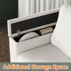 Living Room Couch with Storage, Wide Armrests, 80 Chenille Fabric, 3 Seater Sofa, Deep Seating, Skin-Friendly, Easy Assembly