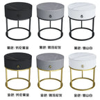 Modern Minimalist Round Slate Drawer Table: High-End Appeal, Perfect as Side Table or Bedside Cabinet