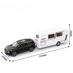 1:32 X-TRAIL Toy Model Cars Alloy Diecast Police Car Pull Back Doors Opened Sound Light Rubber Tires Camping RV Gifts for Boys