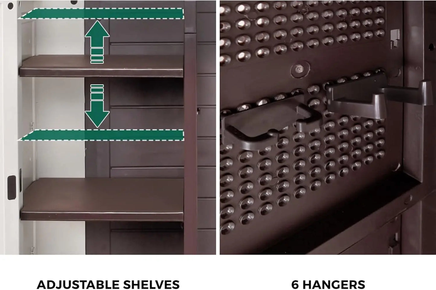 Garden Shed 173cm with Adjustable Shelf and Lockable Doors Outdoor Storage Cabinet Beige