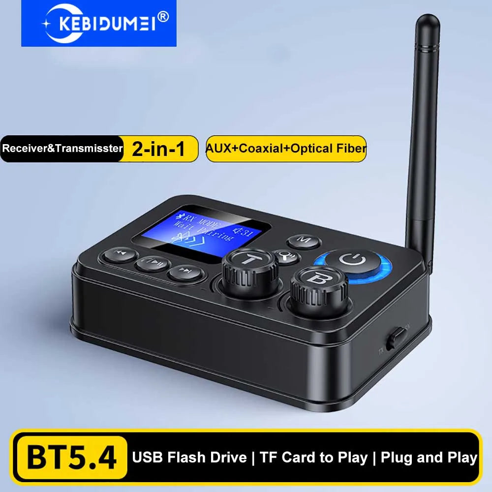 Bluetooth 5.4 Audio Transmitter Receiver 3.5mm AUX RCA Optical Coaxial Stereo Wireless Adapter Converter For Speaker TV PC Car