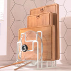 Cutting Board Holder Rack Kitchen Countertop Drain Storage Shelf Multi Layer Space Saving Cutting Board Practical Organizer