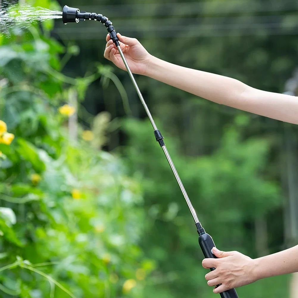Electric Sprayer with 2/3/5/6/8m PipesGarden Watering Spray Gun with 2/4 Nozzles Type-C/USB Telescopic Irrigation Tools 전기 분무기