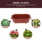 10 Pcs Plastic Planting Pot Classic Ceramic Flowerpot Bonsai Planter Garden Container Household Succulent Vase
