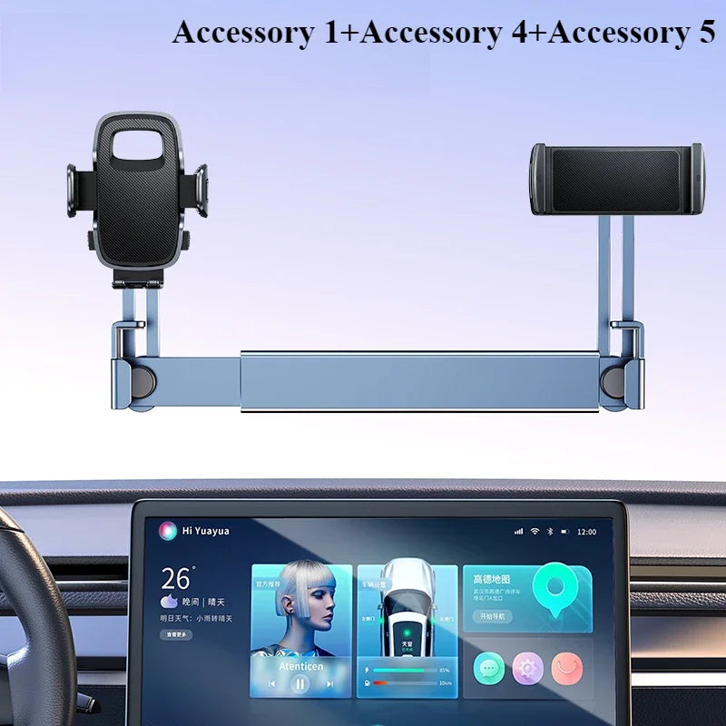 Hipacool Dual-position Car Screen Phone Holder Bracket Aluminum Alloy Adjustable for Tesla Model 3 Highland Y Car Accessories