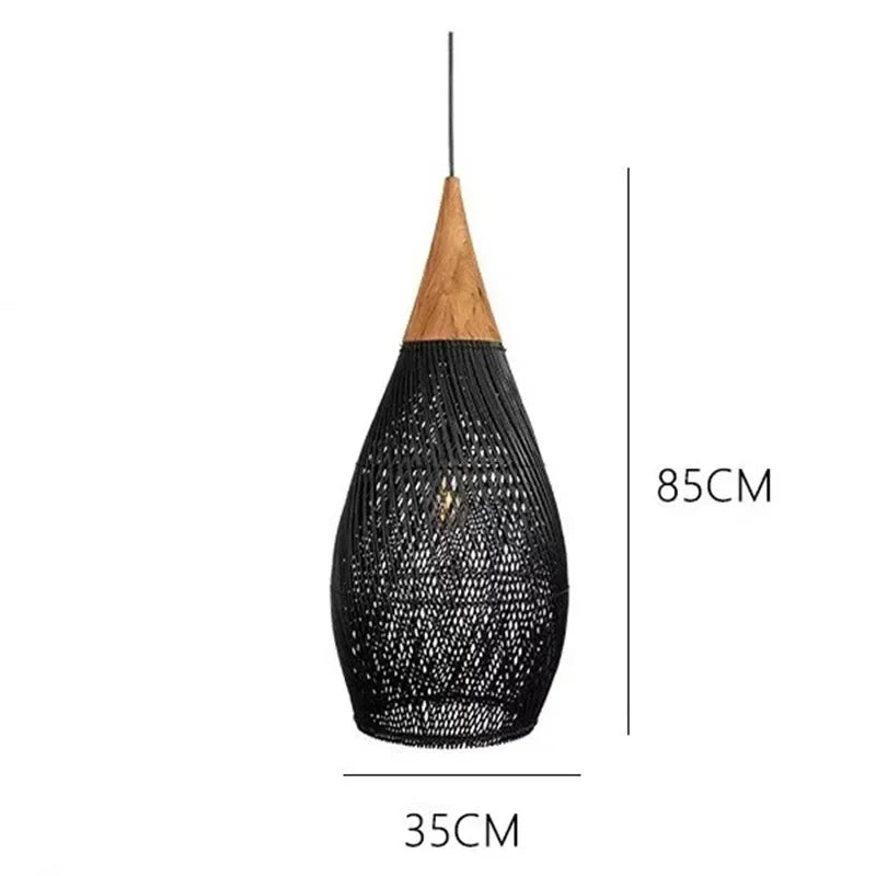 Chinese Retro Handmade Rattan Pendant Light Living Room Hot Pot Restaurant Homestay Zen Decoration Pendant Light