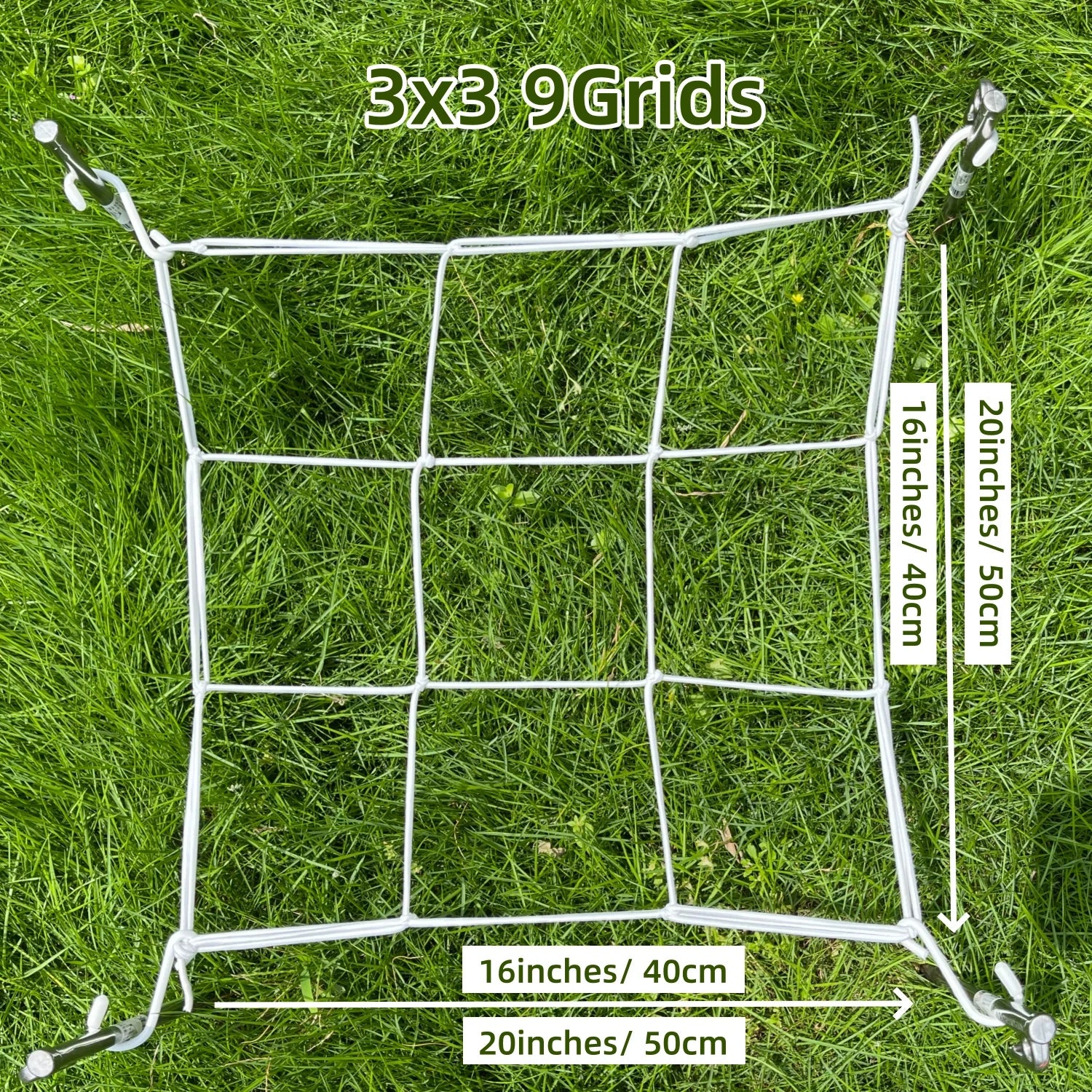 4'' Mesh Grow Tent Trellis Netting, Heavy-Duty Elastic Plant Net with Steel Hooks, Flexible Hydroponics Support for Horticulture