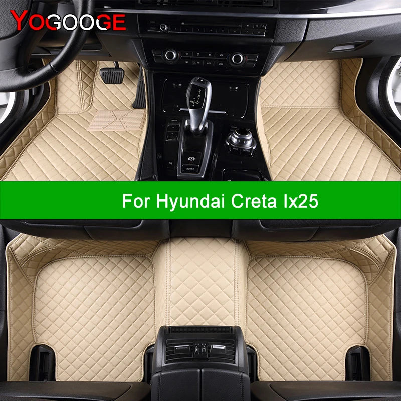 YOGOOGE Custom Car Floor Mats For Hyundai Creta Ix25 Auto Carpets Foot Coche Accessorie