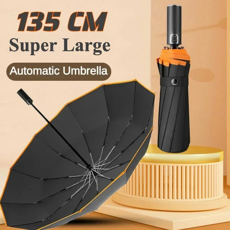 Super Large 135CM Automatic Folding Umbrella